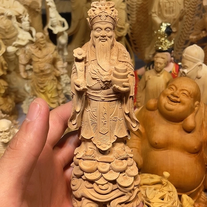 黄杨木黄杨木财神爷