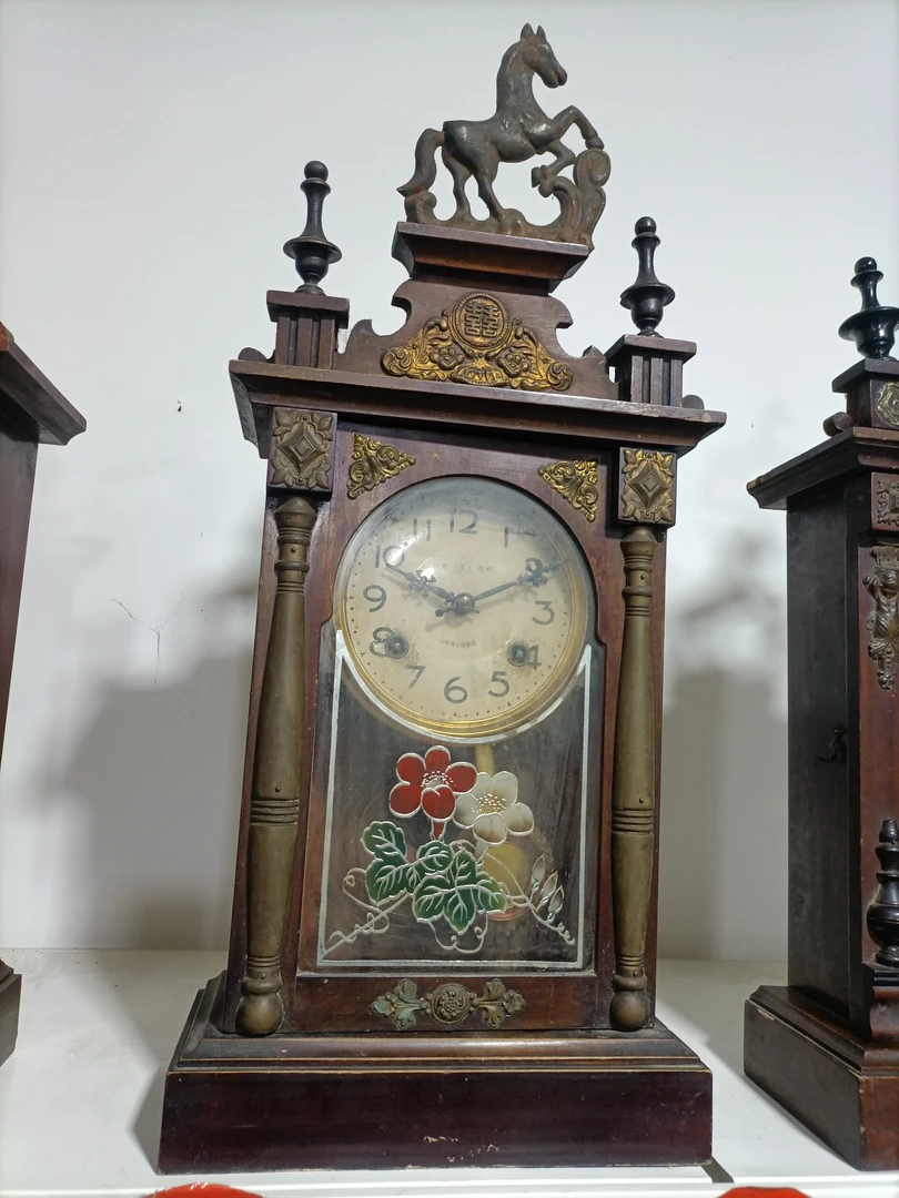 老物件创意座钟复古怀旧手工陶瓷机械钟表居家装饰品改拍链接