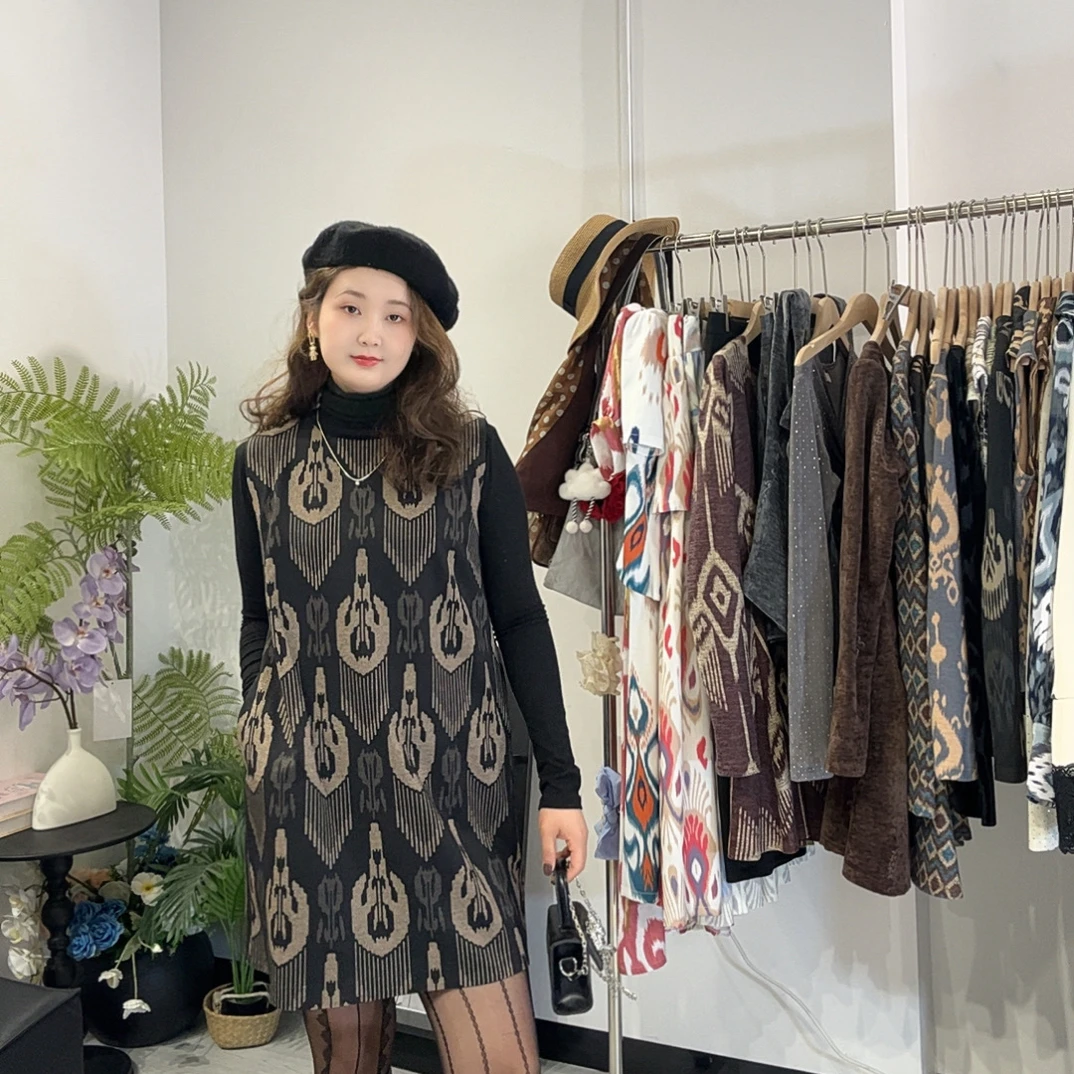 KDY·秋冬款艾特莱斯复古风百搭显瘦背心裙