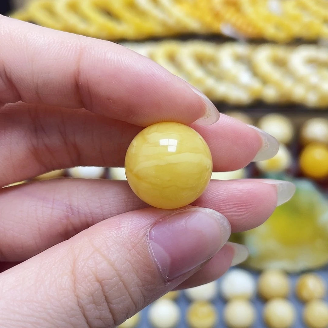 未镶嵌琥珀裸石蜜蜡圆珠16.3mm