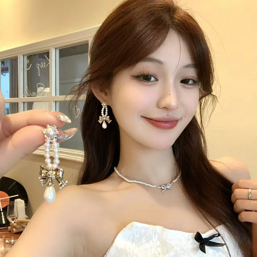 FULL GIRLISH耳环00966轻奢蝴蝶结耳钉耳饰