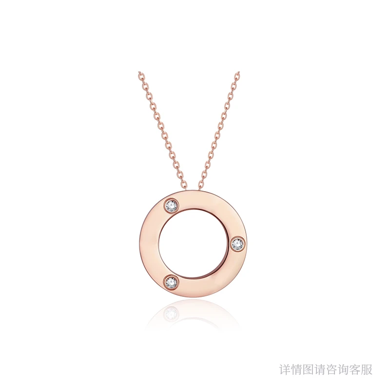 铜合金项链 定制欧货V版大饼项链-0052