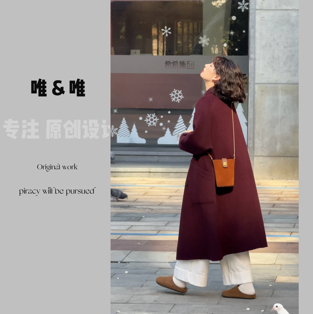 【唯唯专属】A上新高级感韩版加厚百搭【山羊绒+绵羊毛】双面大衣2569