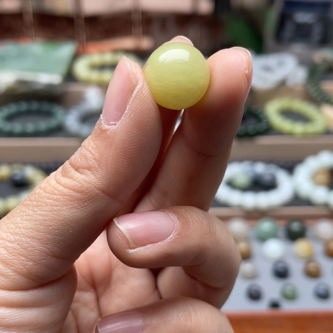 和田玉单珠14未镶嵌