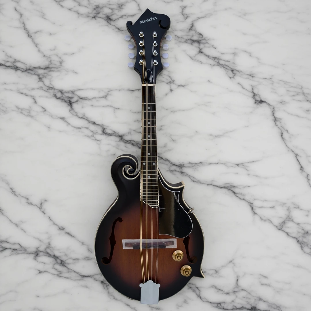 MusicBus全桃花芯全单F型电箱曼陀铃八弦吉他藏族乐器实木琴