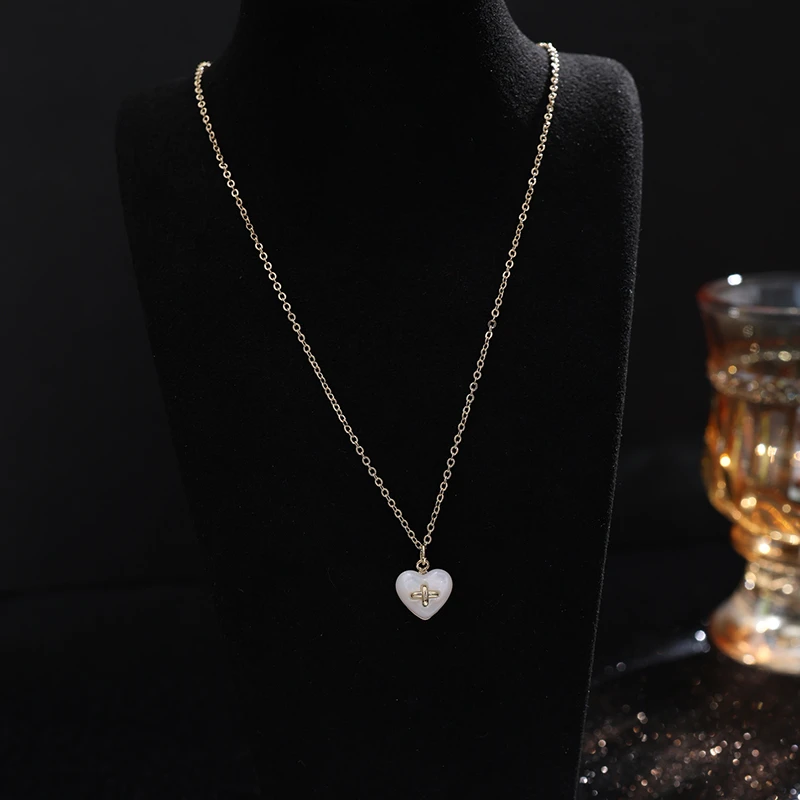 铜合金项链 《货号9583》十字架爱心吊坠项链
