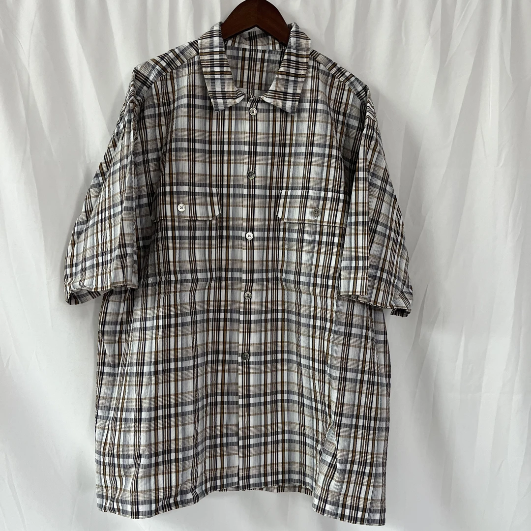 Sweet DD男士无标格子短袖衬衫