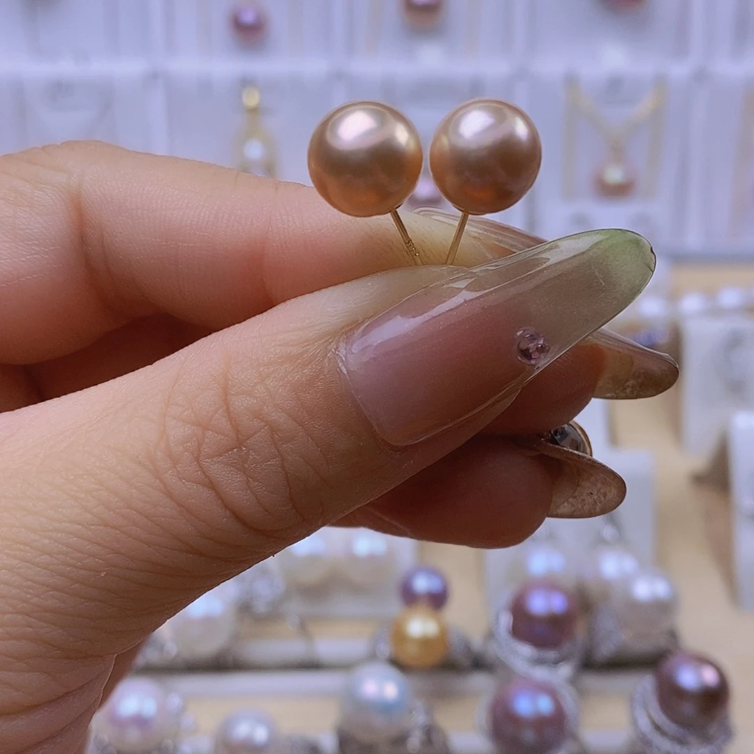 银S925镶嵌淡水珍珠耳饰