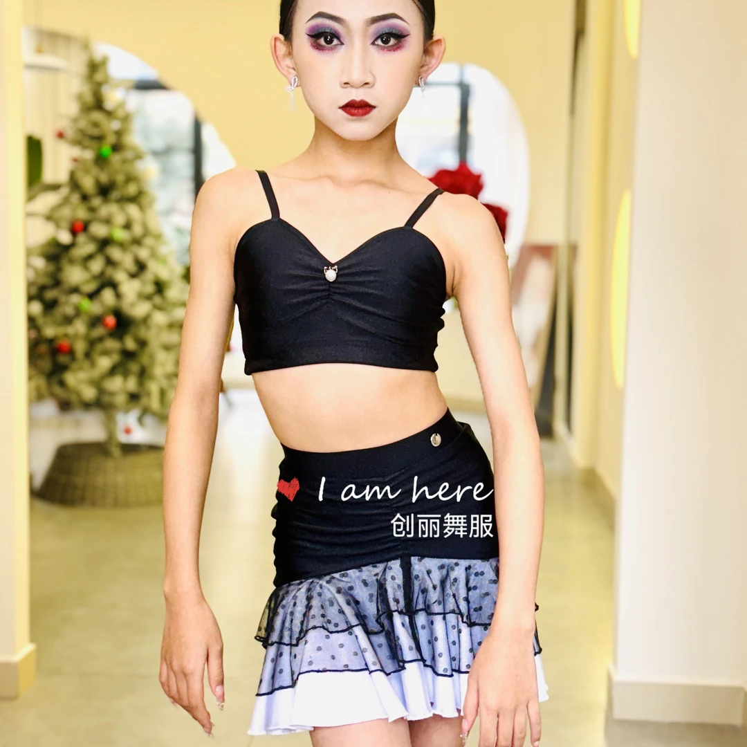 创丽舞服戴瑜同款2025春夏分体拉丁舞服练习服