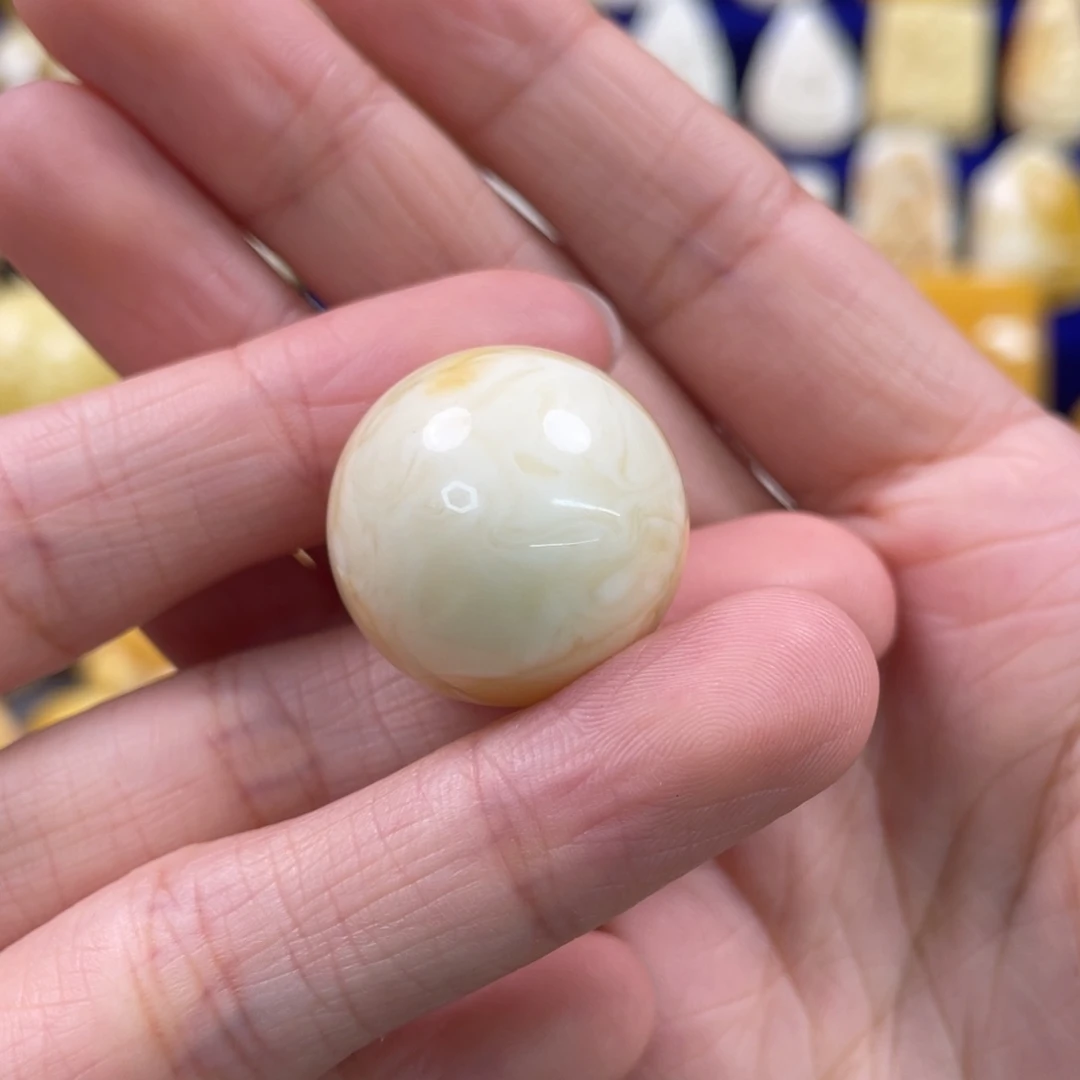 蜜蜡裸石未镶嵌琥珀蜜蜡珠子卡22.8mm