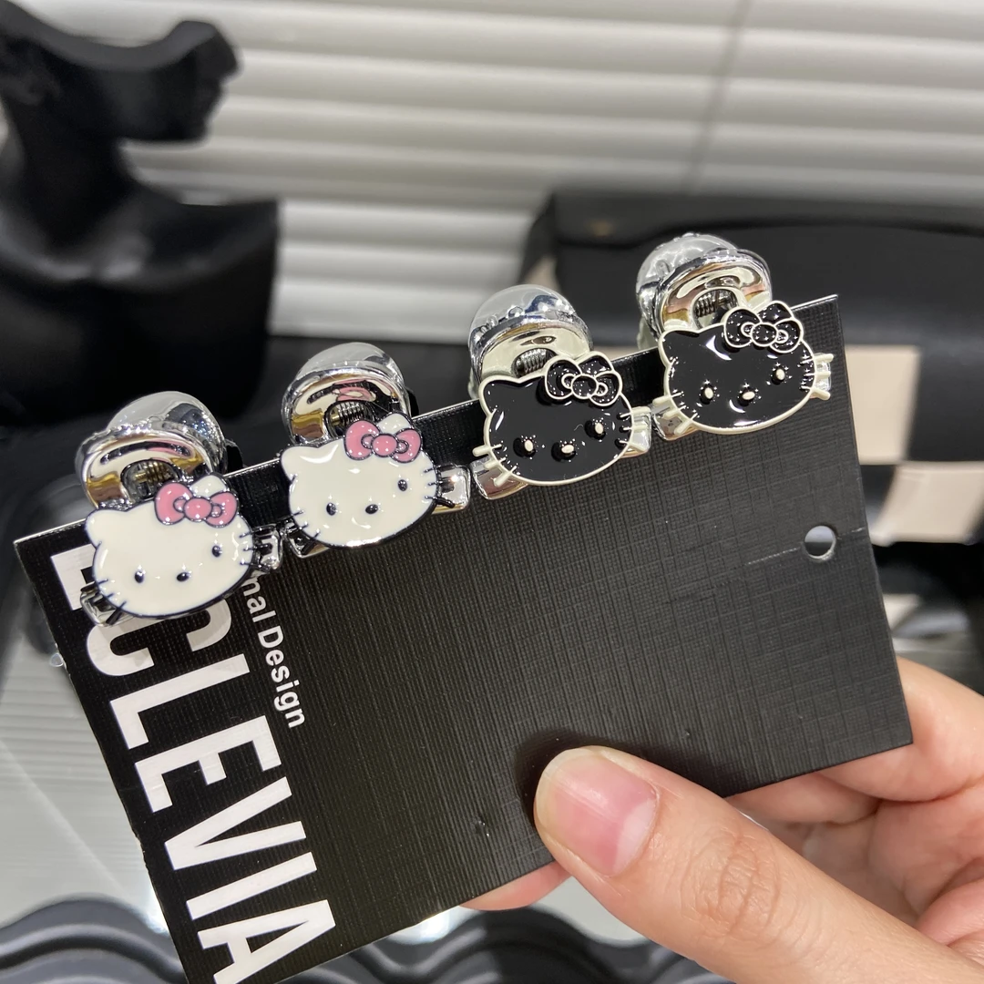 E4454两只装韩系kt猫发夹小抓夹高级感刘海侧边夹卡通俏皮碎发女