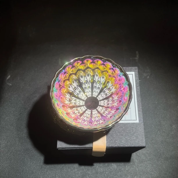 059 七彩雀羽 主人杯带礼盒