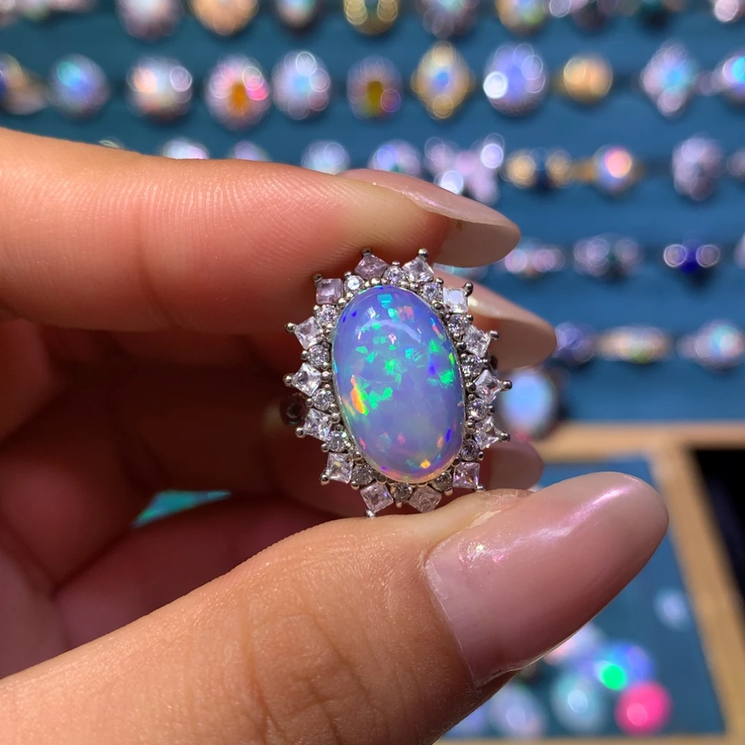 欧泊银S925镶嵌戒指款