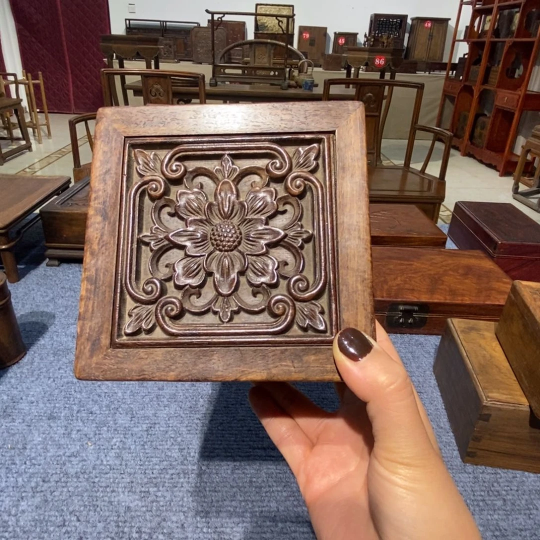 香榧木花梨方帖盒13*13*8………………