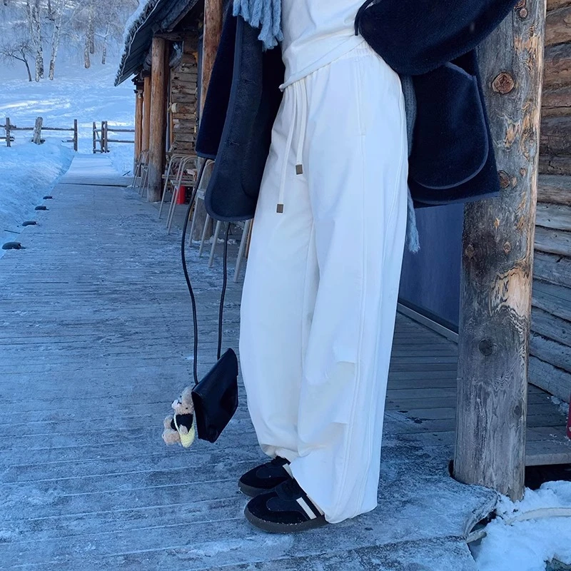 一三良品小个子 松紧腰加厚加绒休闲运动裤卫裤女冬长裤Z4B35