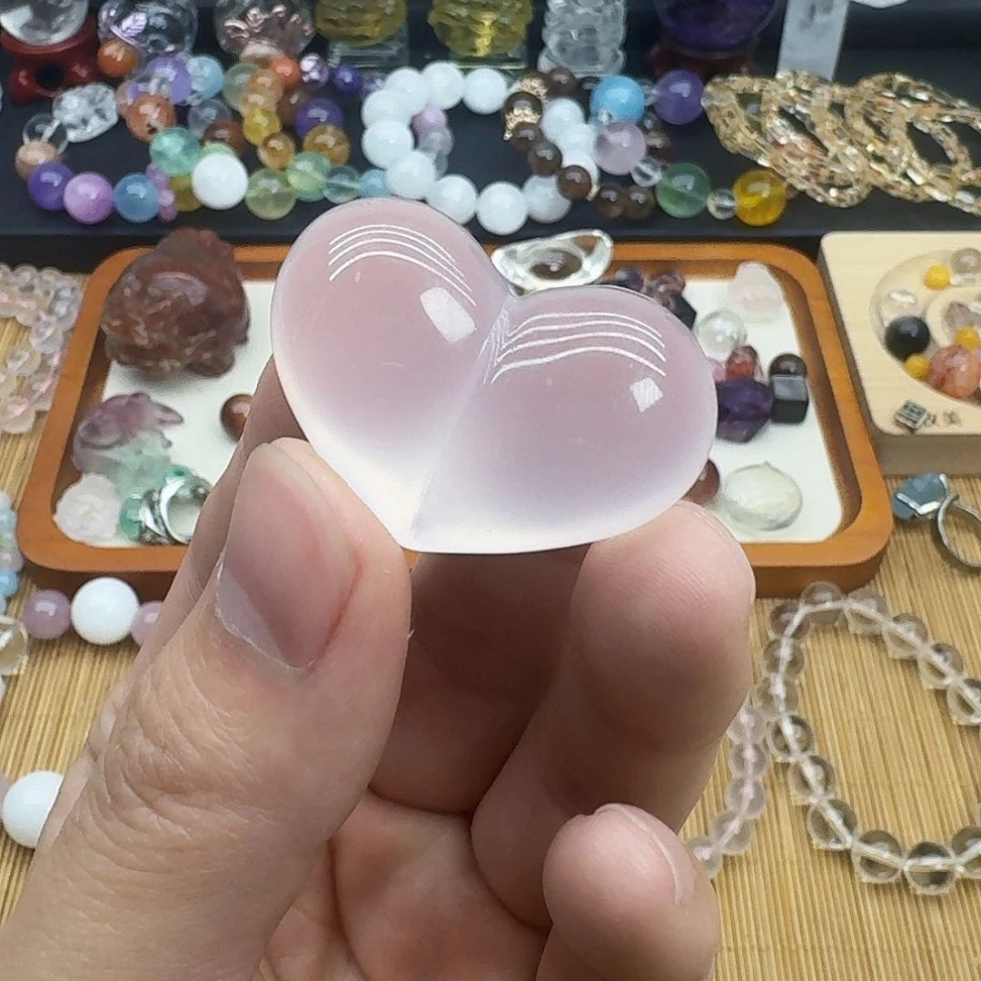 烟晶手链银S925镶嵌粉水晶