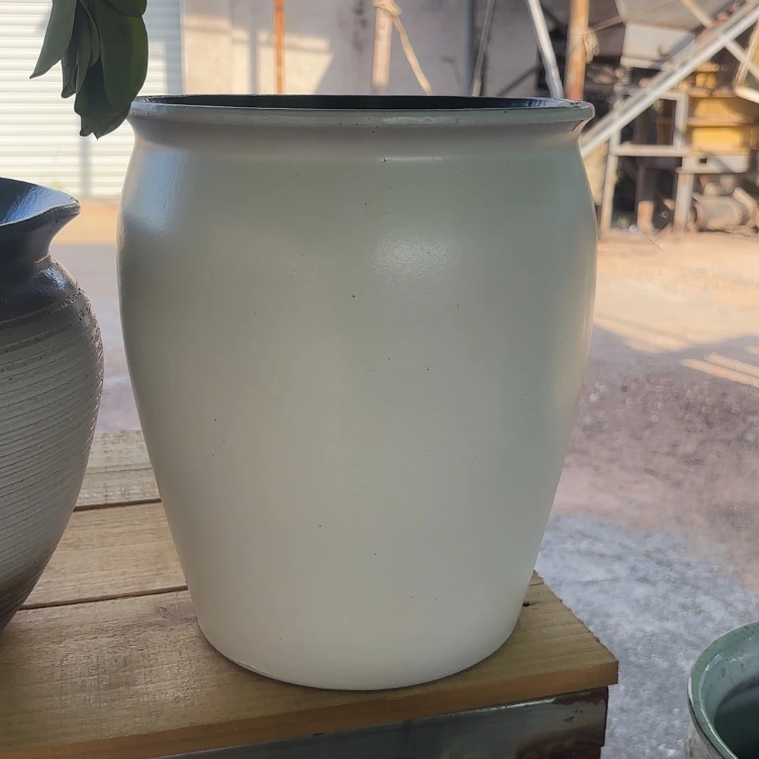 紫砂花盆大白盆口径25高度31