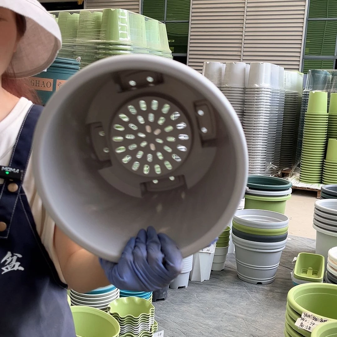 球根盆3#灰白色5个无托