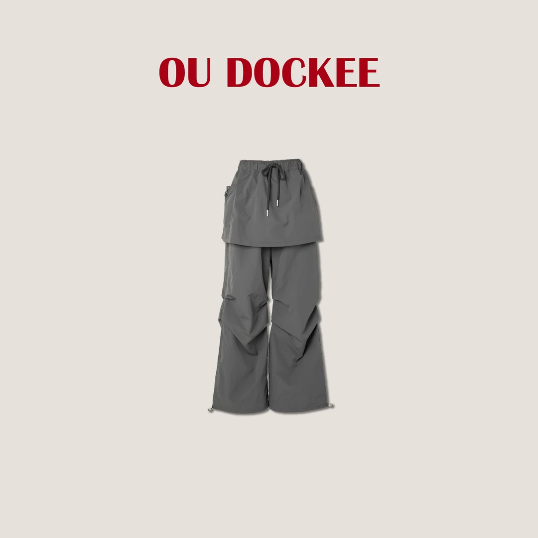 OUDOCKEE 鸥鸥【袋鼠裤】灰色时尚设计休闲裤宽松盲盒 K2502X255T