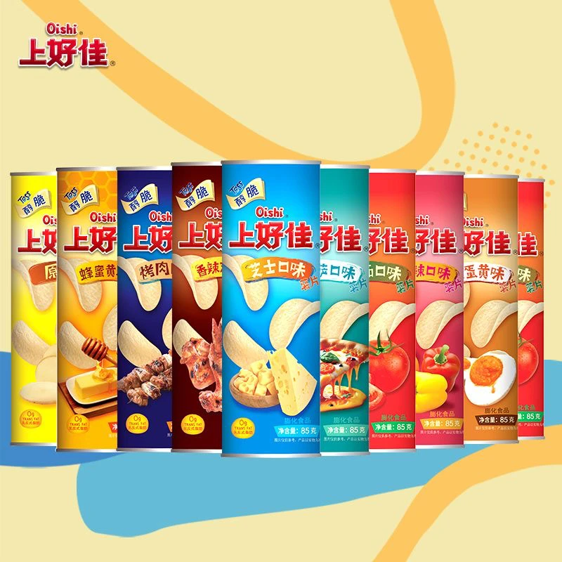 上好佳85g罐装薯片七种口味 蜂蜜黄油味 番茄味 咸蛋黄味多味薯片