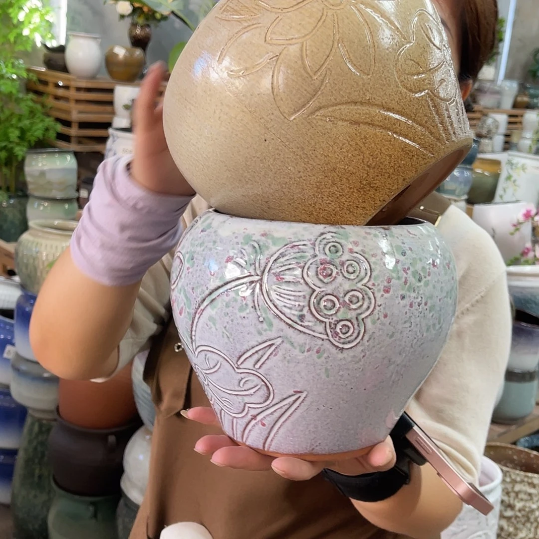 紫砂花盆高度16口径16厘米