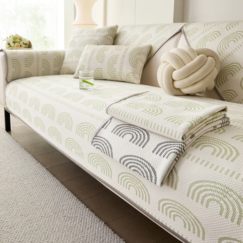 趣爸夏季凉豆豆沙发垫夏天款冷感冰丝凉席坐垫防滑2025新款盖布巾