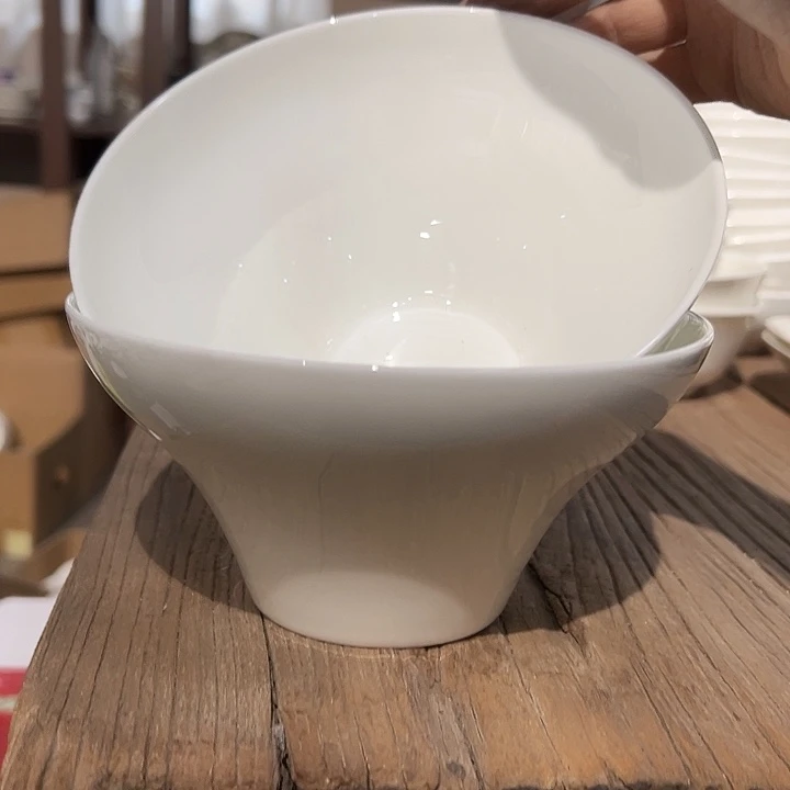 国营尾货骨瓷沙拉碗一对口径16