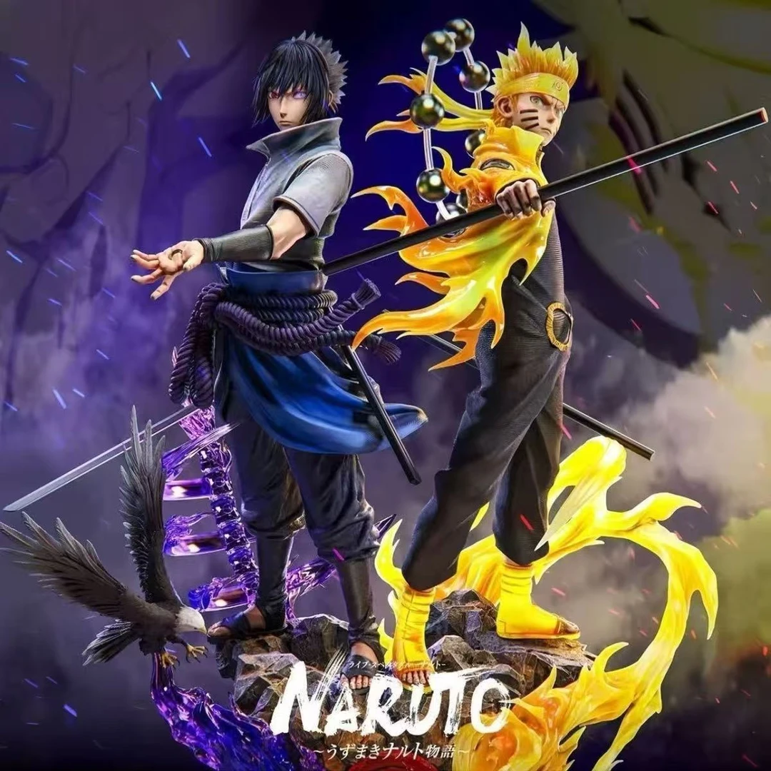 升级尊享版 火影忍者 缺氧鸣人+缺氧佐助手办摆件 高约24cm