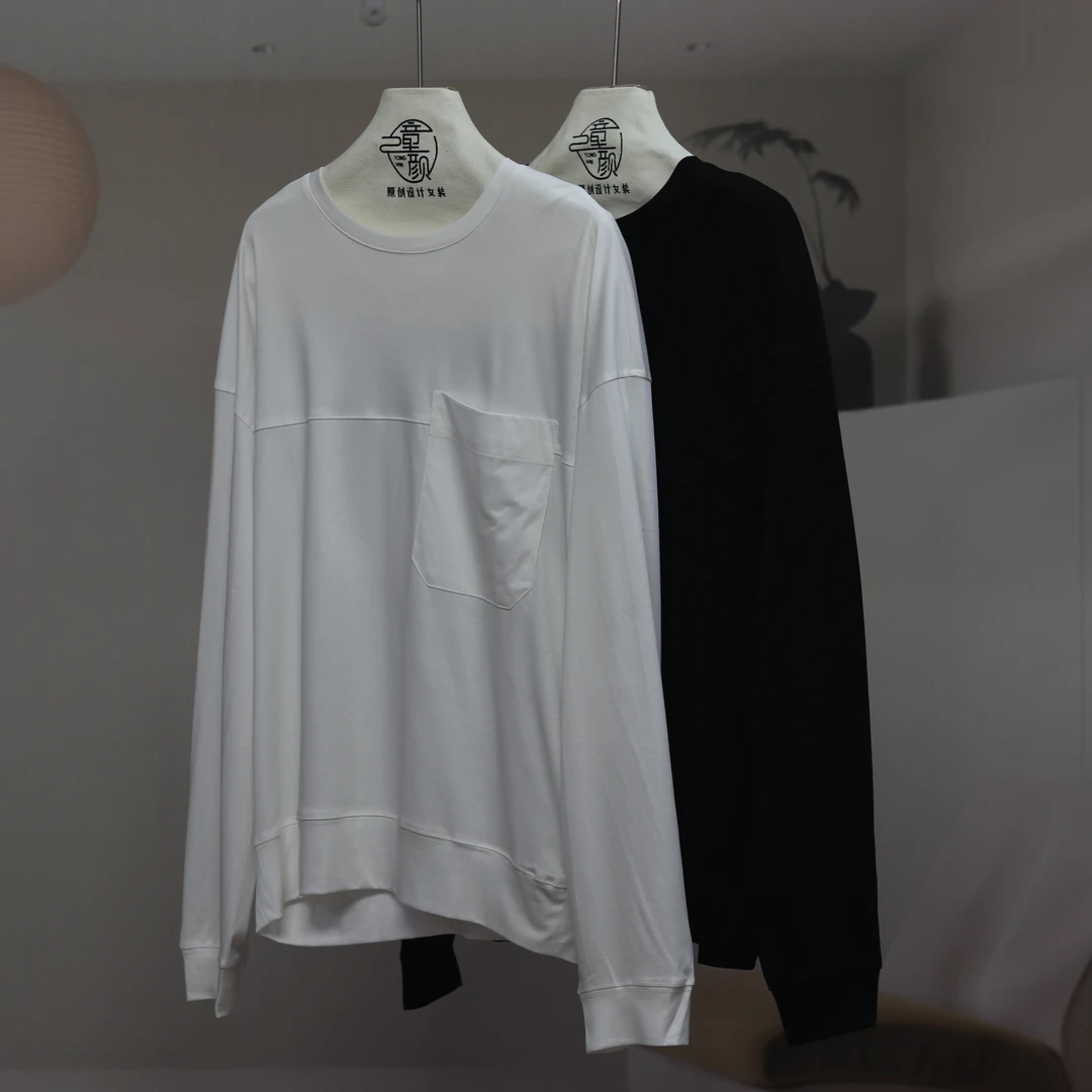 【8935】高品质原创设计两色时尚百搭长袖上衣南