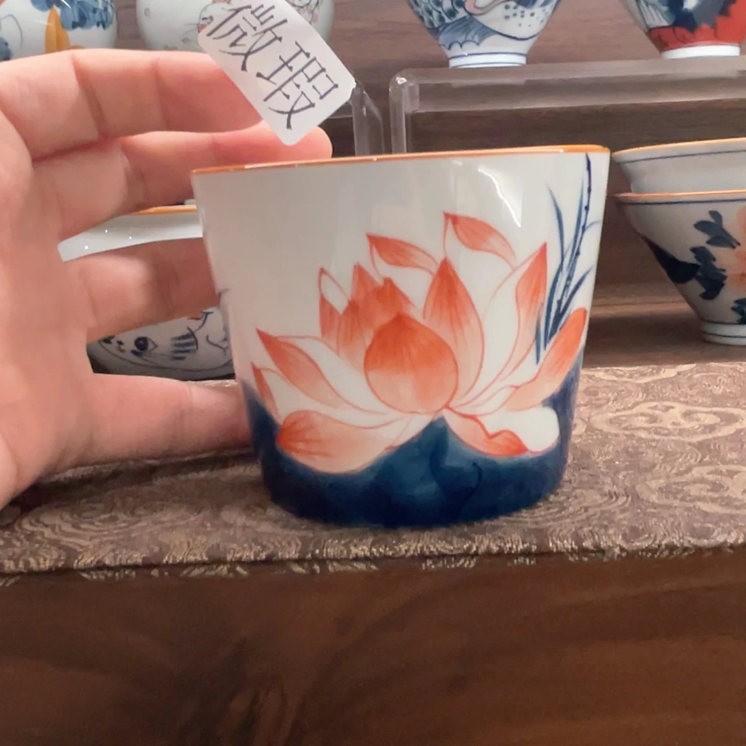 釉下手绘茶具微瑕