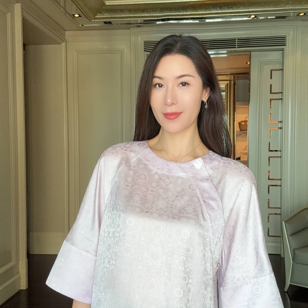 【紫时】浅紫优雅国风圆领上衣CD2168101