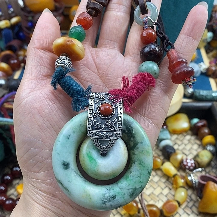 翡翠未镶嵌项链项链