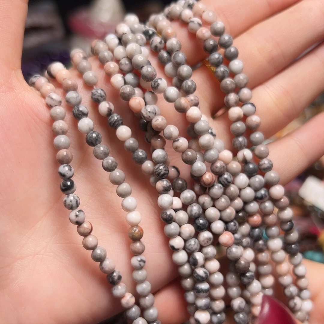 玛瑙/玉髓足银镶嵌珠宝半成品Z243。4.5m福利价天然黑粉什石一条