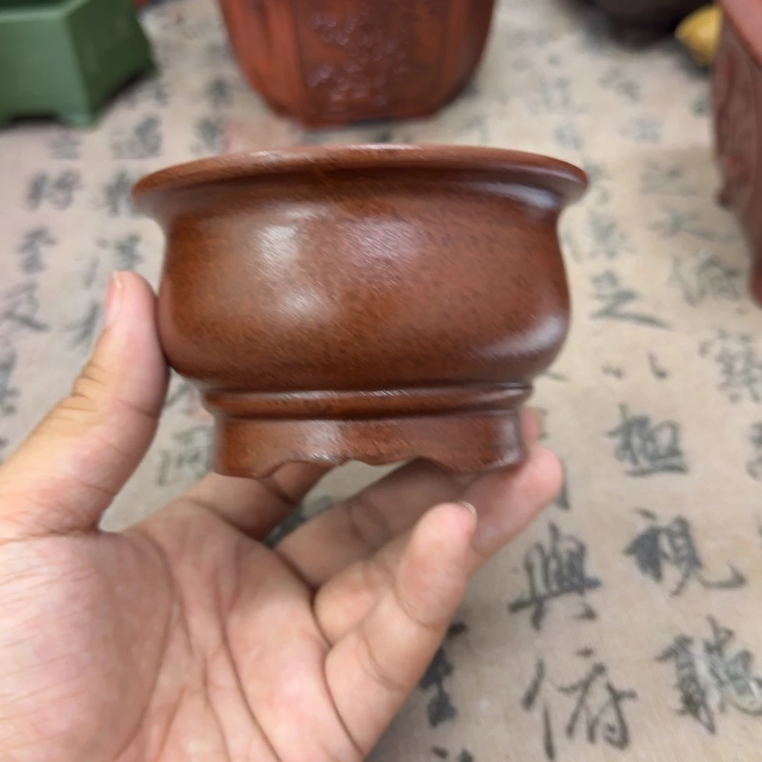 紫砂花盆9.5x5.5内经紫砂花盆
