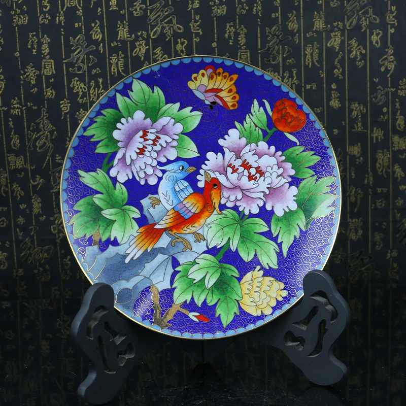 景泰蓝8英寸赏盘  带支架 工艺精湛 匠心传承
