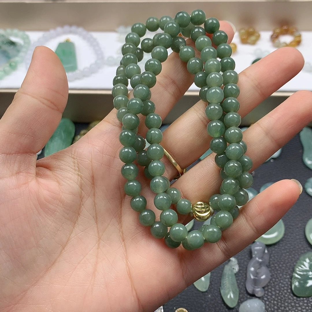 翡翠未镶嵌颈饰珠链