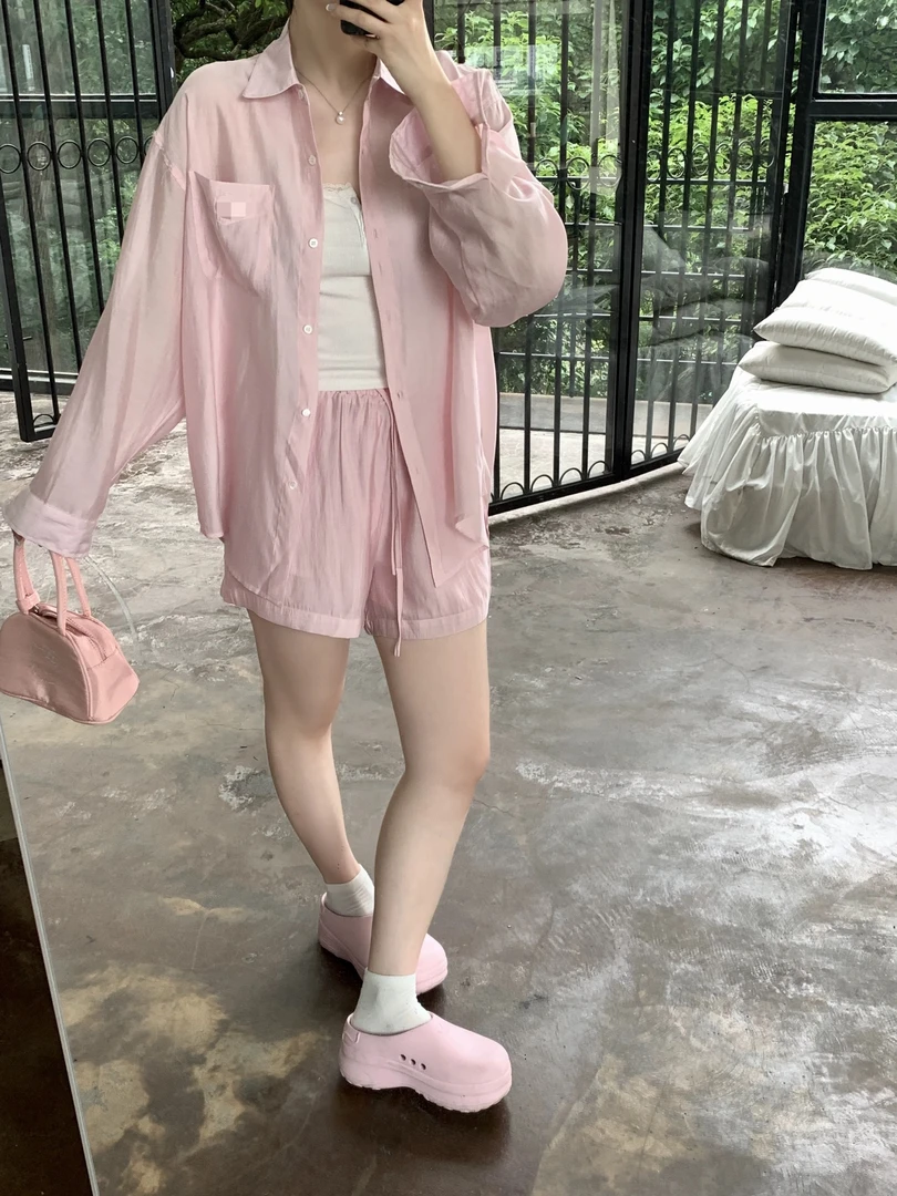 【05001】女#衬衫上衣+短裤【套装】