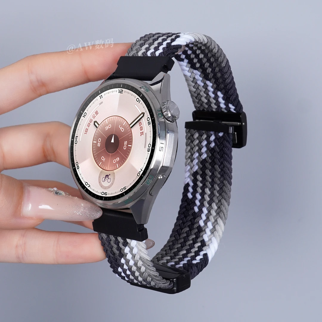 AW适用华为gt6表带男watch gt5手表gt4/3pro运动透气编织磁吸腕带