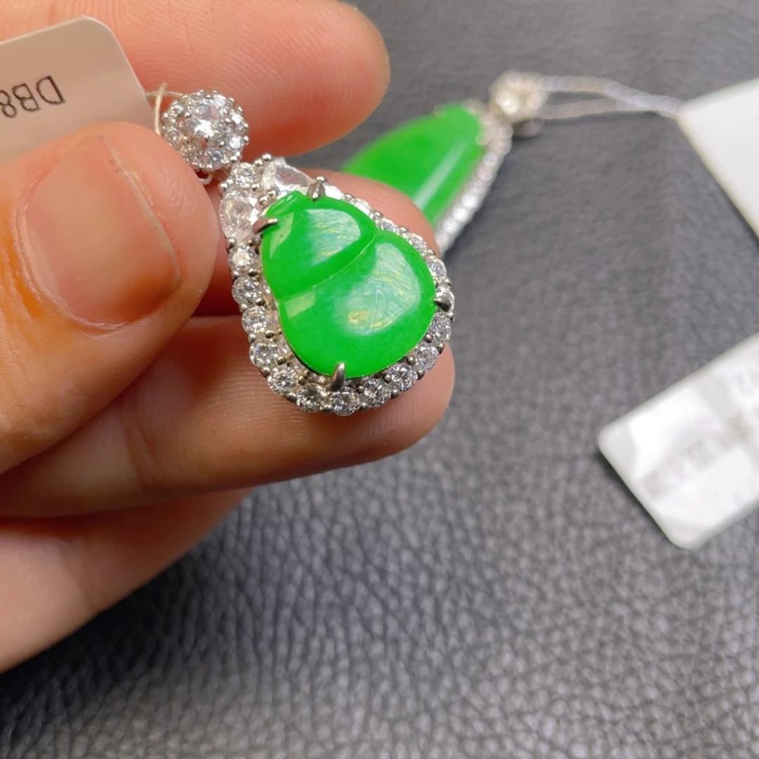 翡翠银S925镶嵌吊坠(不含链)