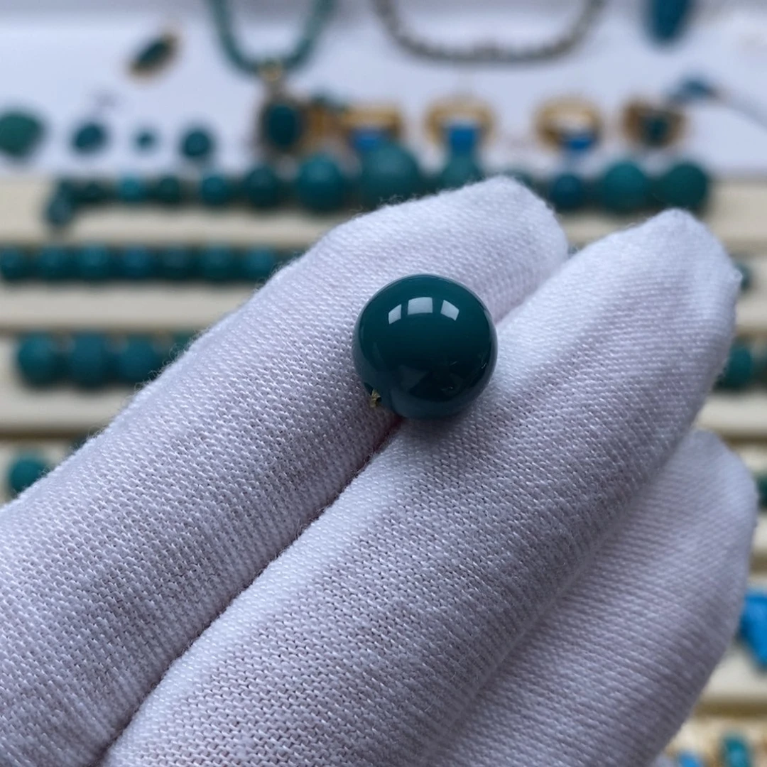 绿松石未镶嵌珠宝奇石圆珠10.3mm