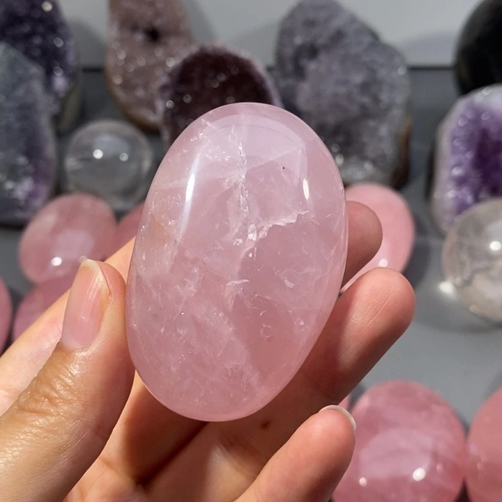 未镶嵌水晶大型摆件（非配饰）粉晶手握6