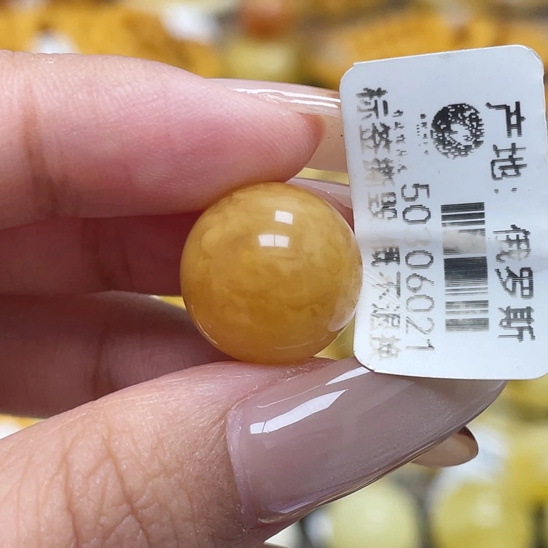 蜜蜡未镶嵌珠宝奇石14.0mm虎皮妖花瑕