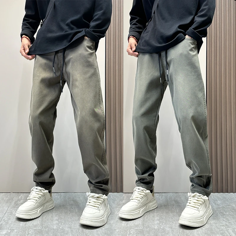 男裤秋季显瘦修身直筒休闲裤男款韩版潮流哈伦小脚裤痞帅纯色裤子