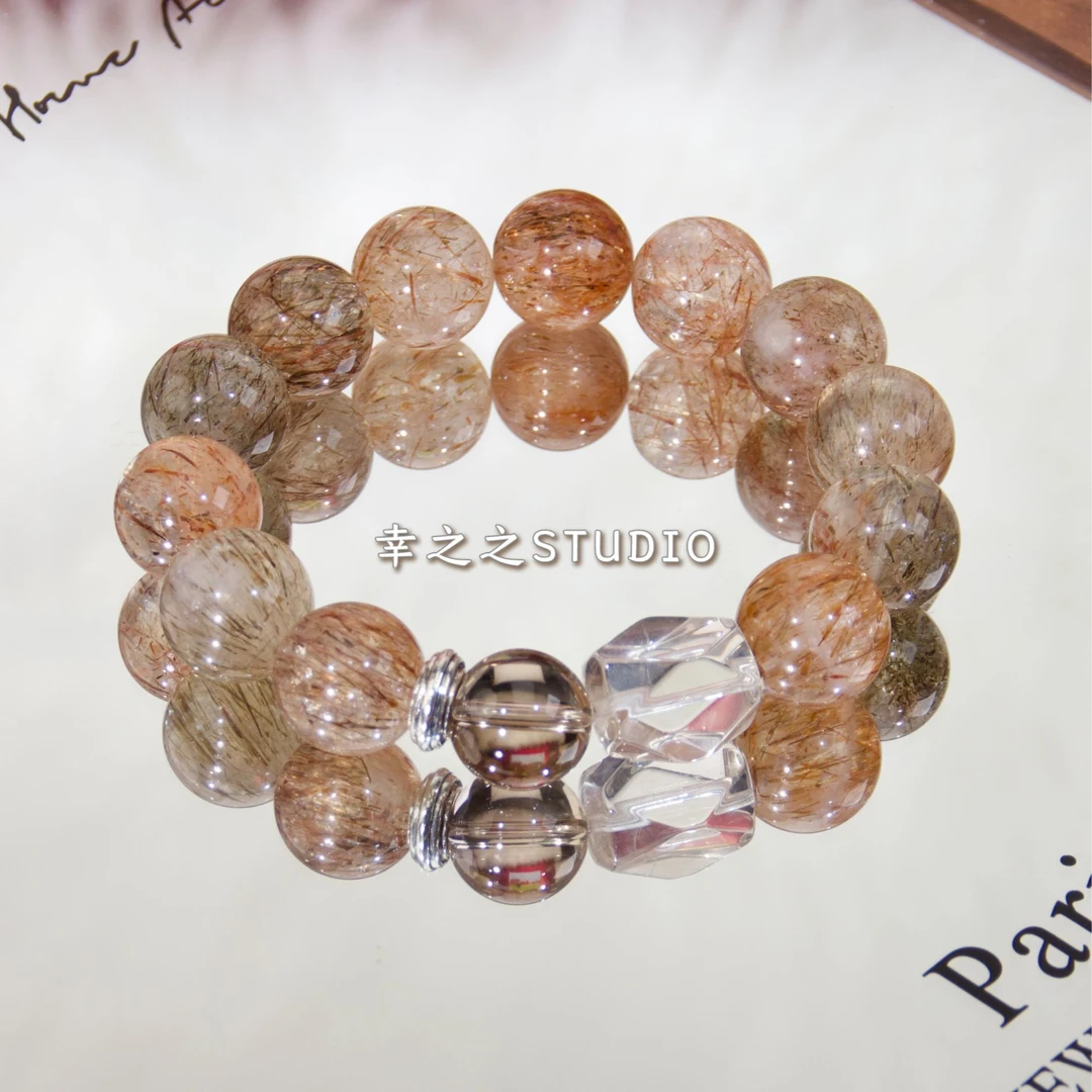 s1795【一叶知秋】天然黑金超七大点位手串设计款手链 多样性发其一