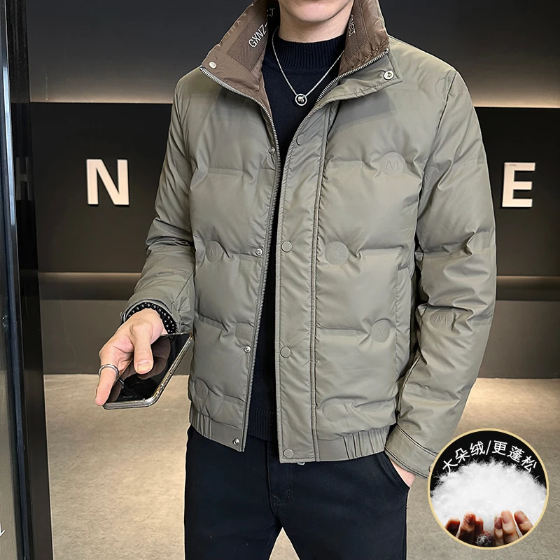 男士秋冬短款鸭绒服休闲百搭韩版免洗立领男士帅气青年蓬松羽绒服