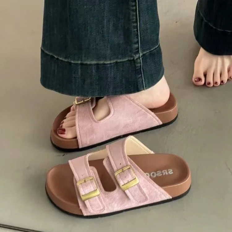 厚底勃肯鞋女2025新款凉拖鞋女夏外穿高级感增高博肯海边沙滩凉鞋