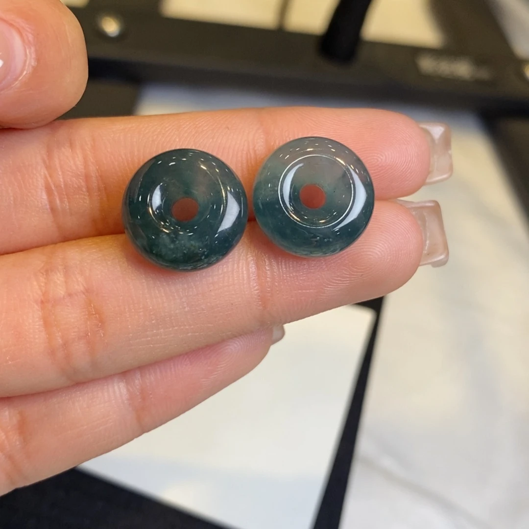 翡翠耳饰未镶嵌裸石甜甜圈