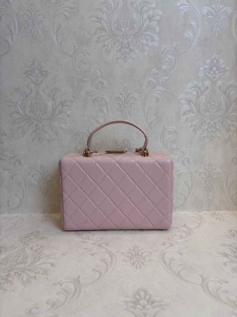 Laugh Queen手工打造真皮女士新款包 10943 粉色 盒子手提 20cm