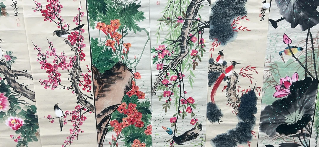 【树新】精品十二条屏装饰画通用链接