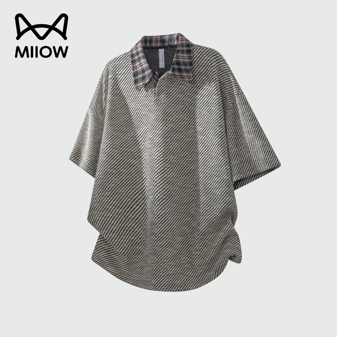 猫人短袖假两件polo衫短袖T恤男士夏季新款时尚潮流休闲翻领上衣